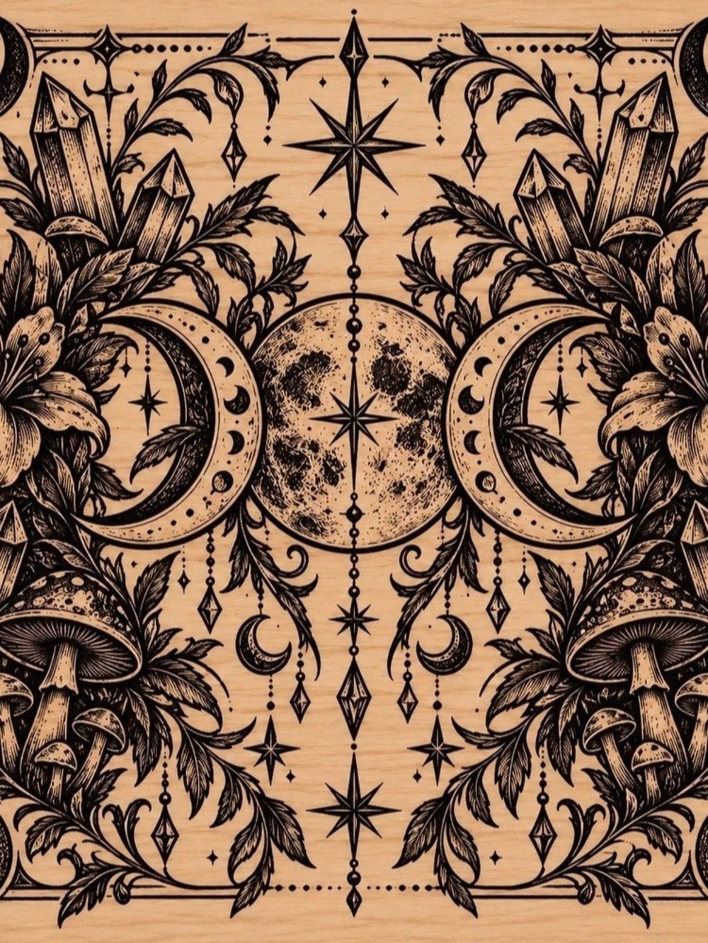 Celestial Botanical Tapestry in Black & Brown NWT
